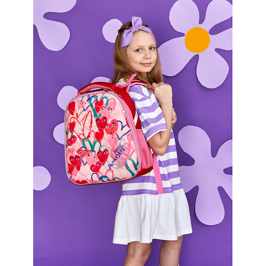 Ранец Комус Класс Basic Amour, розовый, 2 отд, эргоном спинка