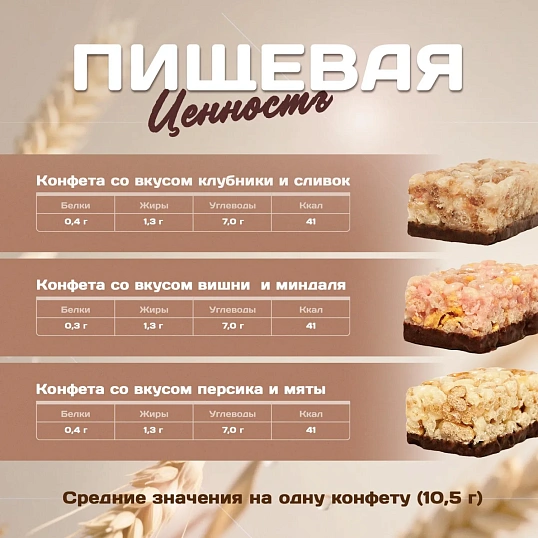 Конфеты мультизлаковые LIK ас в глазур (клуб/слив, виш/минд, перс/мят),250г
