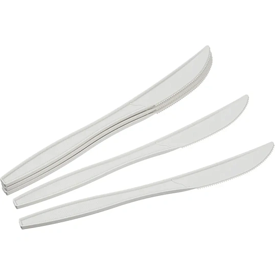 Нож одноразовый 190мм, белый, кукурузный крахмал, 50шт/уп