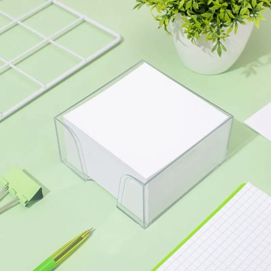 Блок для записей в подставке КОМУС в стакане 9х9х5 белый блок 100 г, 100