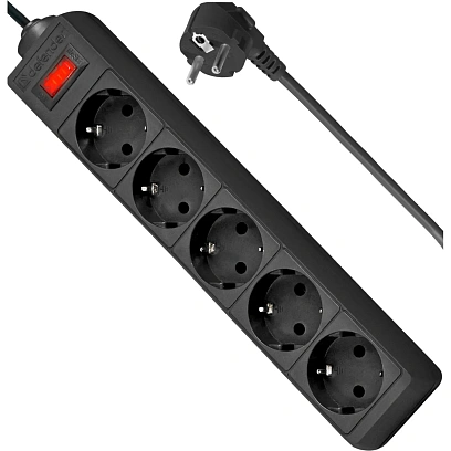 Сетевой фильтр Defender  ES 3 3 м, черный, 5 розеток(99485)