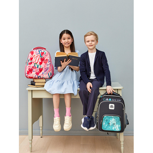 Ранец Комус Класс Stright Игра, черный, 2 отд, эргоном спинка