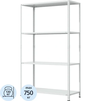 Стеллаж металлический ГТС_ТС Лайт 2000х1200х500 сост.ст. Полки:4 шт, металл