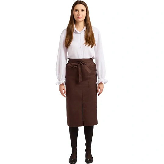 Фартук официанта универсальный коричневый (средний длинны)