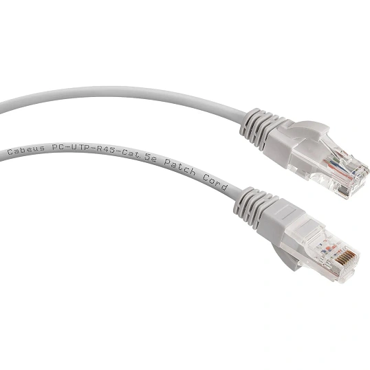 Патч-корд Cabeus PC-UTP-RJ45-CAT.5E-0.5M-LSZH серый