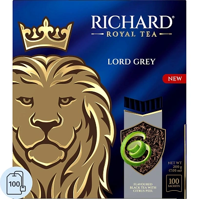 Чай Richard Lord Grey, черный, аромат, 100сашетx2г