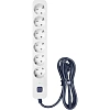 Сетевой фильтр Powercom SP-06W 1,8 м (6 розеток) белый/серый