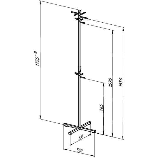 Вешалка TI_напольная Нерли-4, черный муар