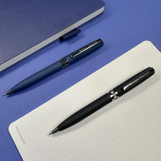 Ручка шариковая BOSTON мет.черн.корп,0.7мм,син, 20-0423