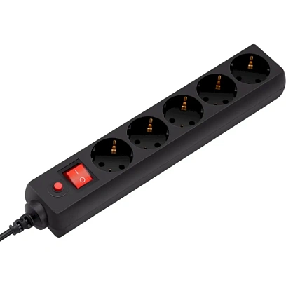 Сетевой фильтр Buro 500SH-1.8-B 1.8м (5 розеток) черный