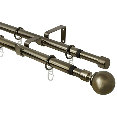 Карниз SKR телескоп. 160/320, 2-х рядный Классика, Золото антик