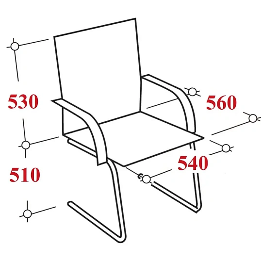 Конференц-кресло BN_SH_EChair-515V PU кожзам черный, хром