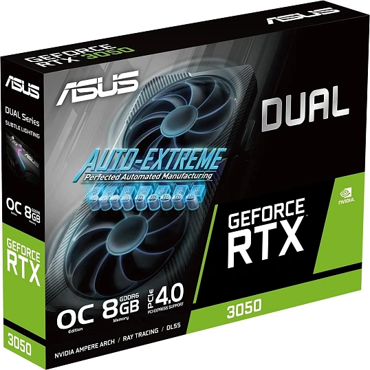 Видеокарта ASUS RTX3050 DUAL V2 OC 8GB GDDR6 128bit (DUAL-RTX3050-O8G-V2)