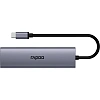 Разветвитель USB RAPOO USB-C to PD+HDMI+2xUSB3.0+SD,TF deck сереб.XD61-SGRY