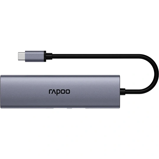 Разветвитель USB RAPOO USB-C to PD+HDMI+2xUSB3.0+SD,TF deck сереб.XD61-SGRY