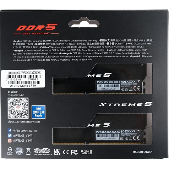 Модуль памяти Patriot Memory DDR5 DIMM 2x24GB 8200MHz(PVX548G82C38K)