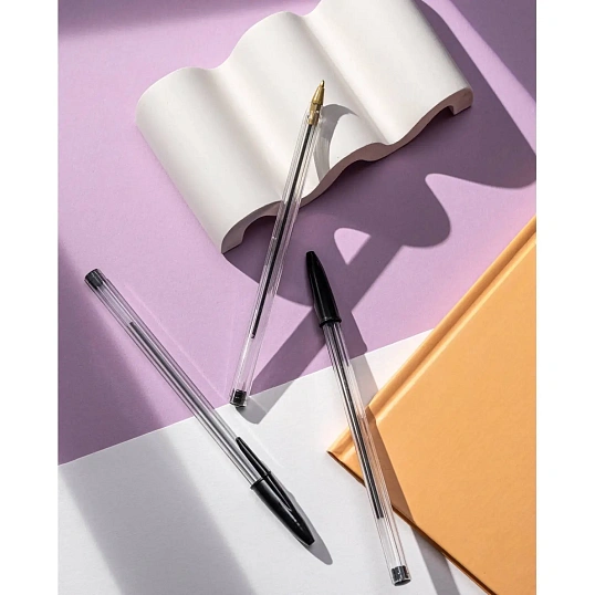 Ручка шариковая неавтомат. Attache Economy черный 0,7 мм,прозр корпус