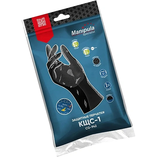 Перчатки латекс черный Manipula КЩС-1 (L-U-03/CG-942) р.7,ПС