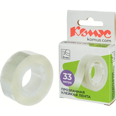 Клейкая лента канцелярская Комус 19x33