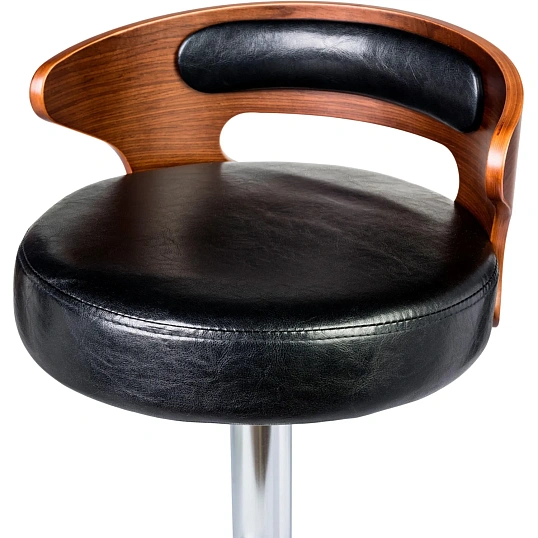 Стул барный LO_DOBRIN FRED LMZ-1018-N черный/коричневое дерево,хром 2шт/уп