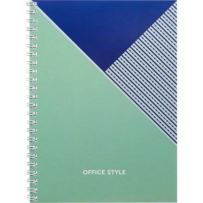 Бизнес-тетрадь А5 48л, Office Style клетка гребень бирюзовая