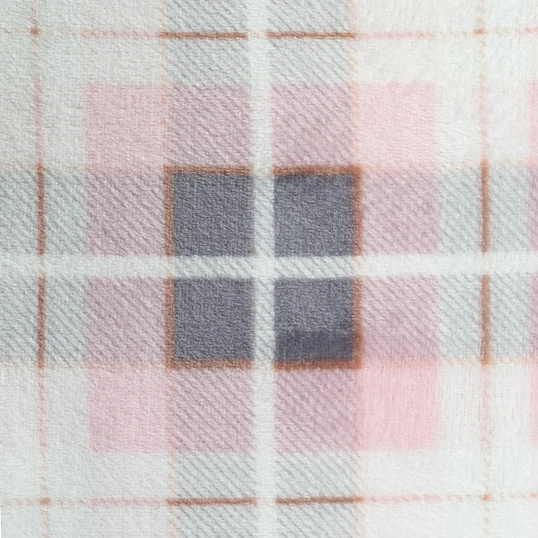 Плед микрофибра Luscan, клетка розовая 150x200