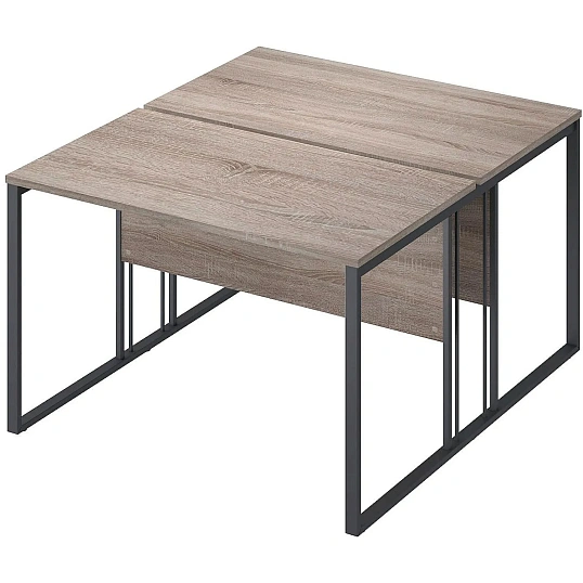 Раб.станция Комус Мебель К-Loft 241S017 1180х1370 2раб.м. дуб сон.темн/черн
