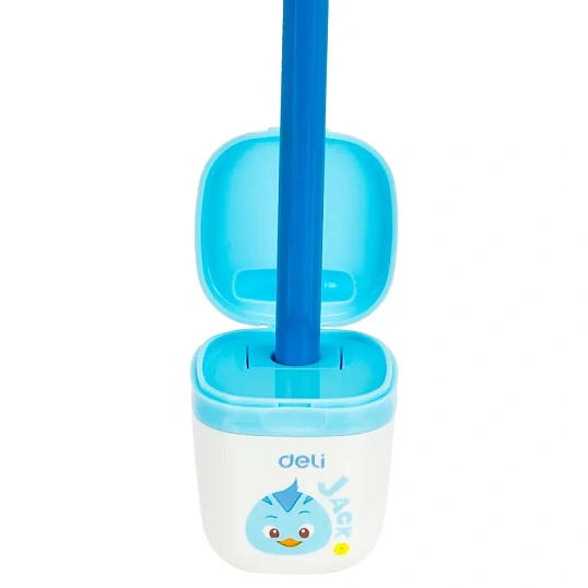 Точилка ручная Deli ER01300, 1 отверстие, с контейнером, пластик, ассорти