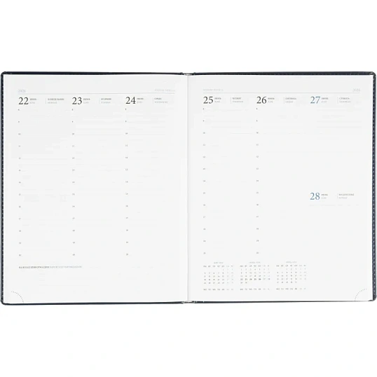 Еженедельник датированный 2026, синий,А4, 213х265 мм,160 стр,АТТАСНЕ Agenda