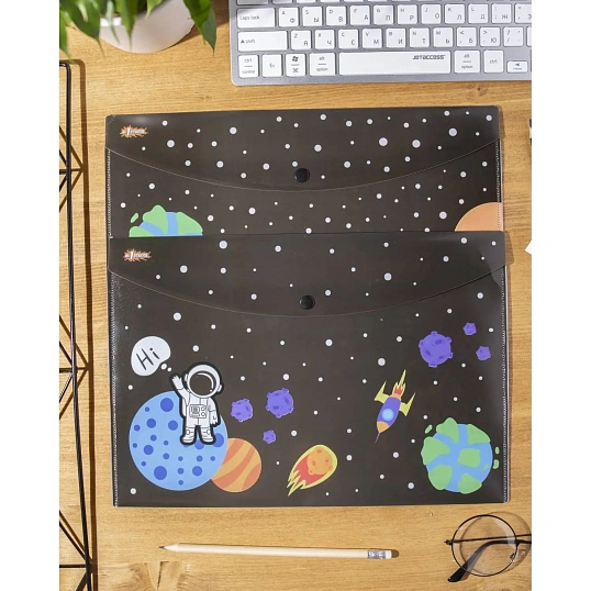 Папка-конверт на кнопке А4 №1 School Space time 2шт/уп