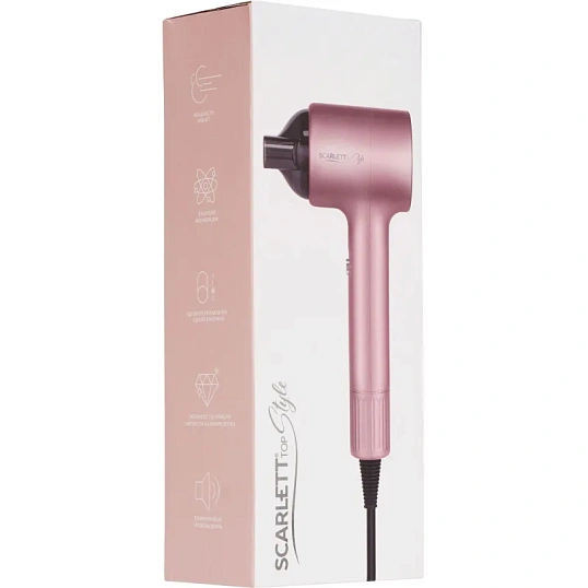 Фен SCARLETT SC-HD70I53 DC 1600 Вт, розовый жемчуг