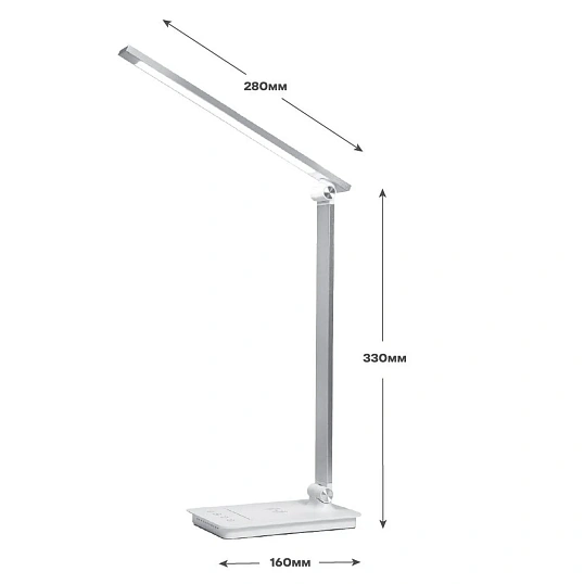 Светильник Ultraflash UF-834 C01 бел (Led настол, 8Вт, 5 ССТ, ночник, зар.)
