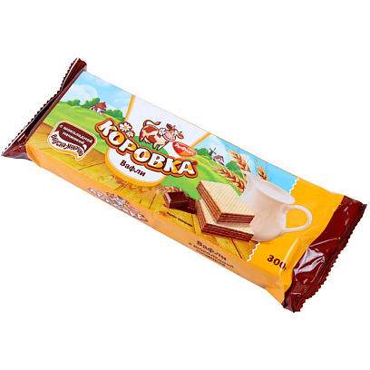 Вафли Коровка с шоколадной начинкой, 300г