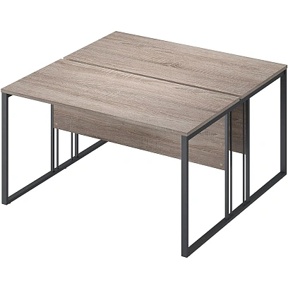 Раб.станц.Комус Мебель К-Loft 241S018 1380х1370х752 2раб.м. дуб сон.тем/чер