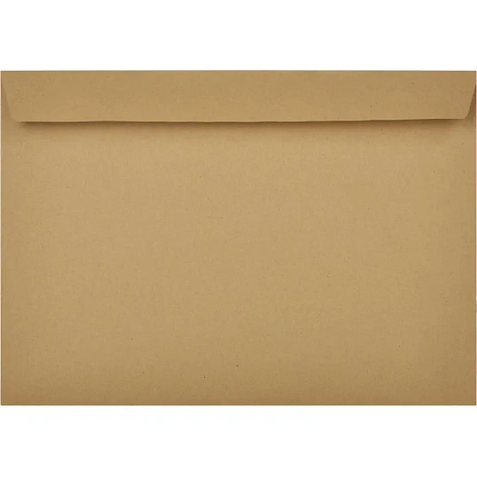 Конверт С4  из крафт бум. 90 г/м2 с силиконовой лентой, 25 шт/уп