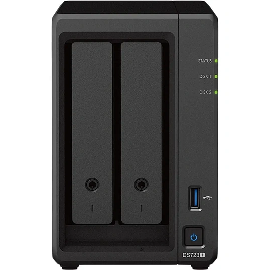 Сетевое хранилище Synology DS723+ 2x2.5/3.5 SATA/Ryzen R1600/2GB DDR4