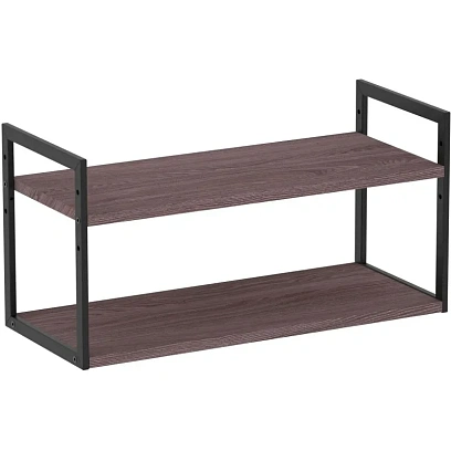 Полка TI_настен/настоль Комус Онега-6 250х600 мет чер/ЛДСП ясень анкор тем