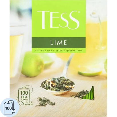 Чай TESS Лайм зеленый с добавками 100 пак/уп, 0920-09