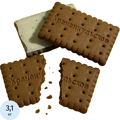 Печенье Кременкульское затяжное с какао в белой глазури, 3,1кг/уп