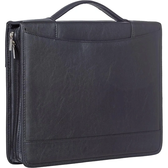 Папка деловая для документов кож/зам 360х285х60мм КапиталЪ мод.120, черная