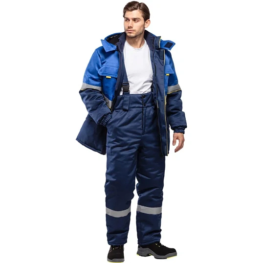 Куртка рабочая зимняя муж з43-КУ син/вас (р.52-54) 182-188 (серия З)