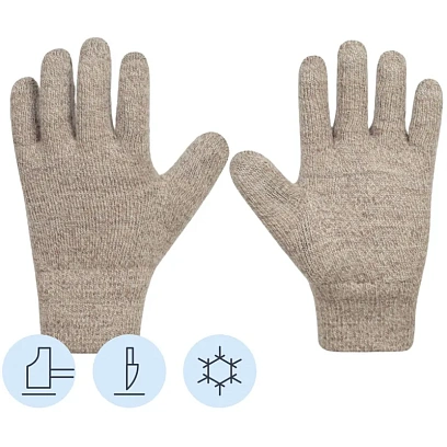 Перчатки полушерстяные трехслойные (флис/шелтер) Чибис Ш р.8 (утепленные)