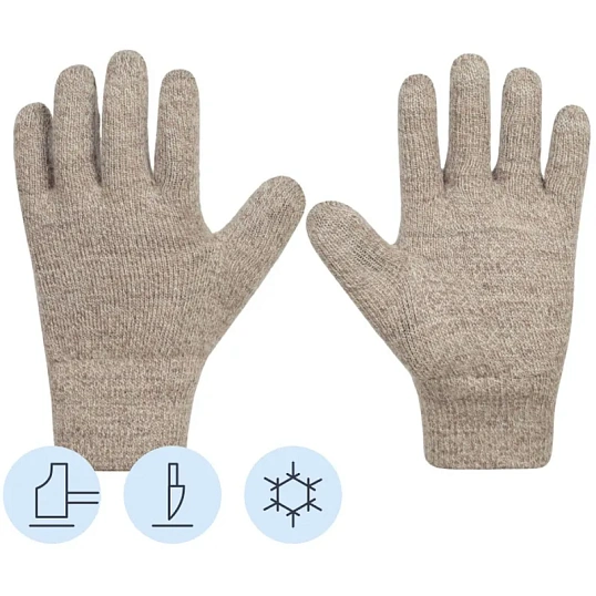 Перчатки полушерстяные трехслойные (флис/шелтер) Чибис Ш р.8 (утепленные)