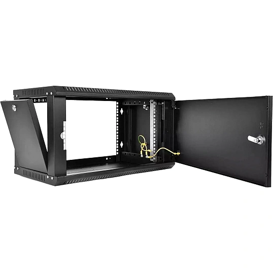 Шкаф настенный телеком. ЦМО разб. 6U(600 x 350) дв.мет.(ШРН-Э-6.350.1-9005)