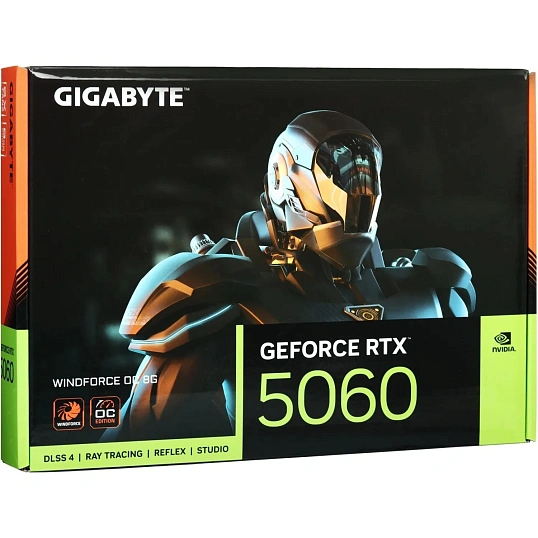 Видеокарта GIGABYTE RTX5060 WINDFORCE OC 8GB, HDMI, DPx3(GV-N5060WF2OC-8GD)