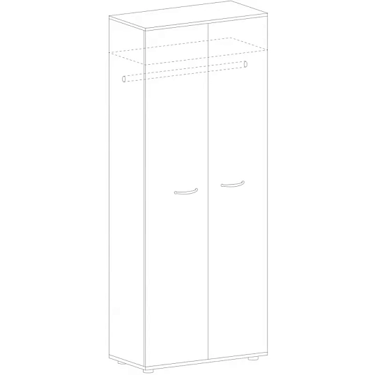 Шкаф SH_Unica для одежды F7E-01 (351968) бук/серый