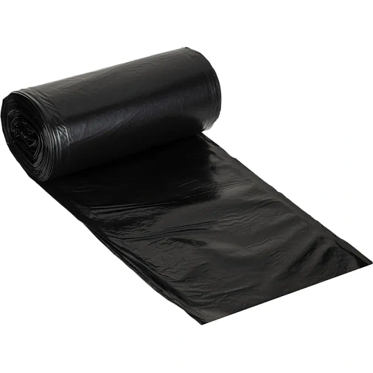Мешки для мусора ПВД 65л 25мкм 20шт/рул черные 50x80см EcoСlean