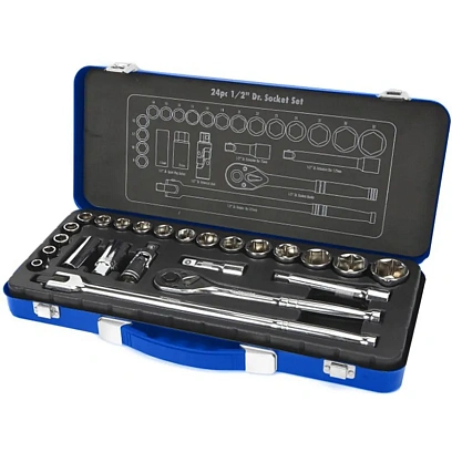 Набор инструментов  24предмета  (метрические головки 1/2), WP202564