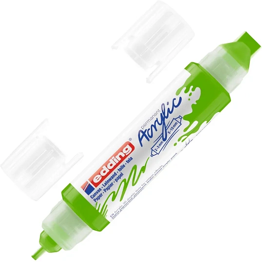 Маркер акриловый двусторонний 3D Edding 5400/927. Цвет Желто-зеленый