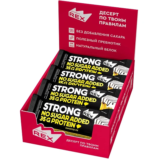 Батончик ProteinRex протеиновый STRONG Баноффи пай, 100гx12шт/уп